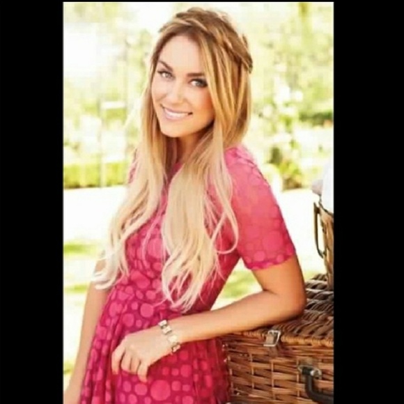 LC Lauren Conrad Mauve Polka Dot Dress - Picture 3 of 4